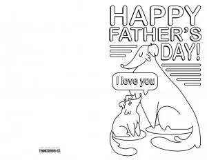 Printable Fathers’ Day Card to Color for Kids
