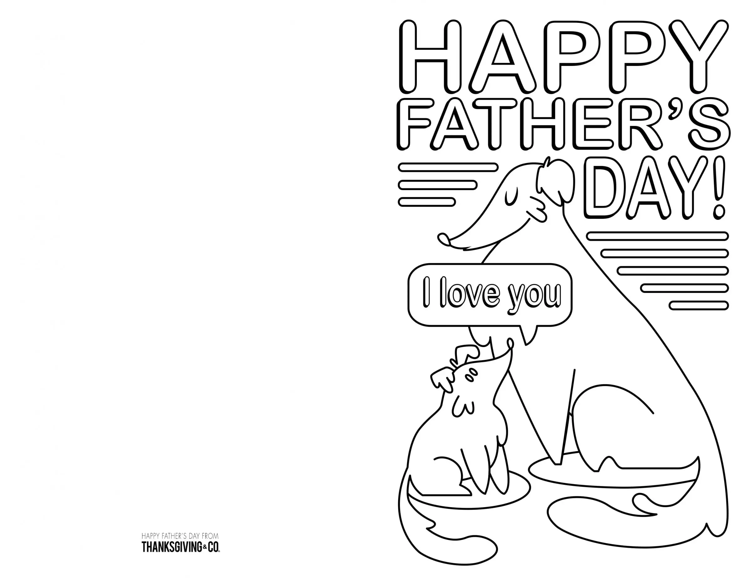 10 Printable Father S Day Cards To Color Kitty Baby Love