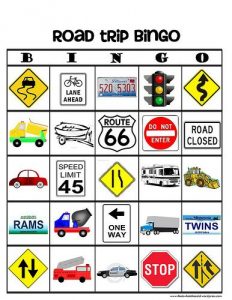 Road Trip Bingo Sheets
