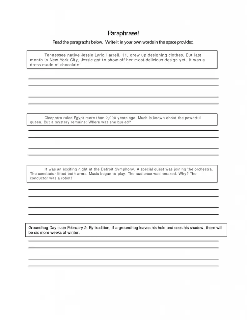 29 Comprehensive Main Idea Worksheets | KittyBabyLove.com