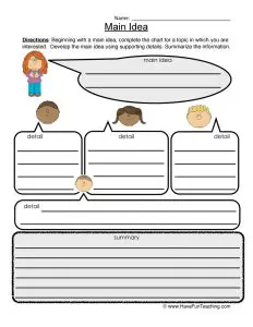Summery and Main Idea Worksheets 2