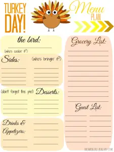 Thanksgiving Meal Planner