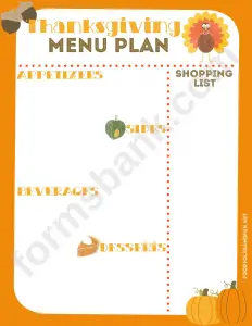 Thanksgiving Menu Planning Template