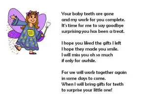 Tooth Fairy Goodbye Letter