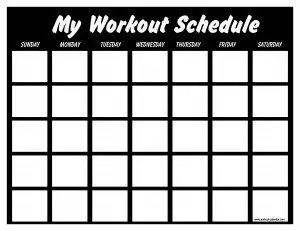 Workout Plan Calendar Template