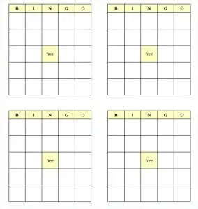 Blank Bingo Board