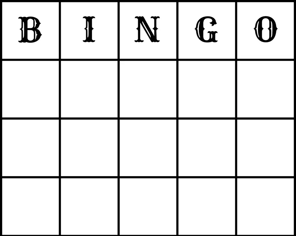 blank bingo cards blank bingo cards 5x5