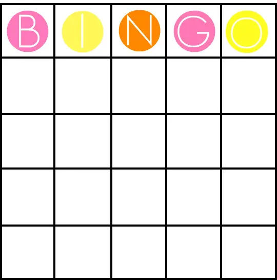 Bingo cards for baby shower