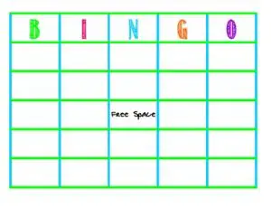 Blank Bingo Page