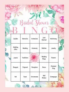 Bridal Shower Bingo Template