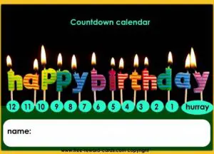 Children's Birthday Countdown Calendar
