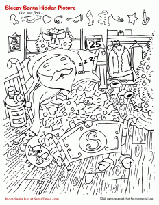 Christmas Hidden Pictures Coloring Pages