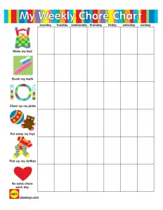 Cute Printable Chore Charts for 8 Year Old