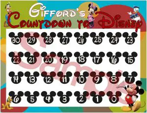 Disney Vacation Countdown Calendar Printable