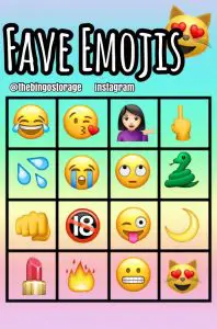 Emoji Bingo Template