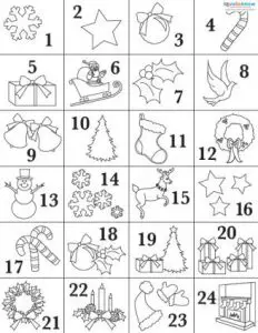 Free Children's Countdown to Christmas Calendar