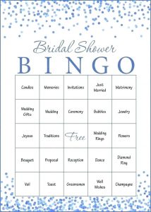 Free Printable Bridal Shower Bingo Template