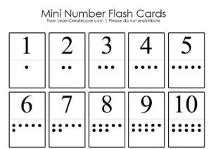 Free Printable Flash Card Numbers