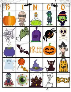 Free Printable Halloween Bingo