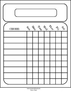Free Printable Monthly Calendar Chore Charts