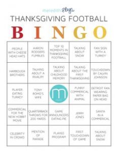 Free Printable Thanksgiving Day Football Bingo Cards