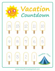 Free Printable Vacation Countdown Calendar