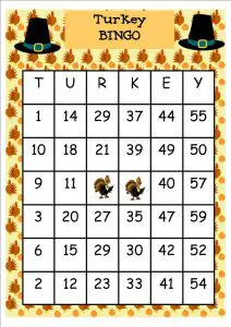 Free Thanksgiving Bingo Cards Print
