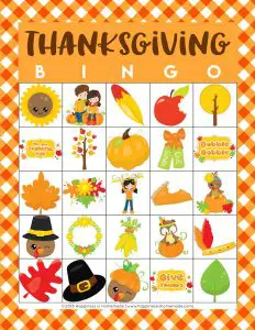 Free Thanksgiving Bingo Game Printable