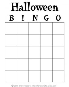 Halloween Bingo Template