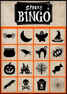 Halloween Picture Bingo Cards Printable