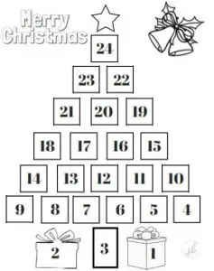Printable Christmas Tree Countdown Calendar