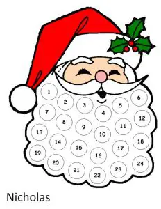 Printable Countdown Christmas Calendar