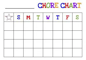 Printable Daily Chore Chart List for Preschoolers