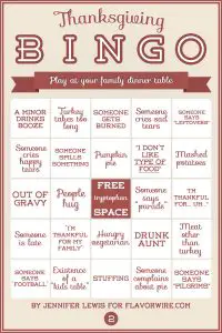 Printable Thanksgiving Picture Bingo Cards