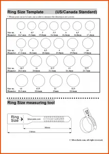 Ring Size Chart Printable Ring Sizer