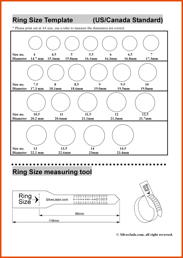 printable ring sizer for kids