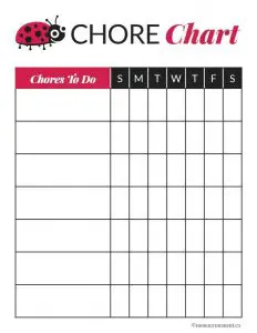 Simple Chore Chart Printable