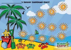 Summer Holiday Countdown Calendar Printable
