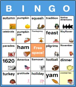 Thanksgiving Parade Bingo Cards