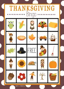 Thanksgiving Turkey Images Bingo Download