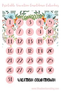 Vacation Countdown Calendar for Kids