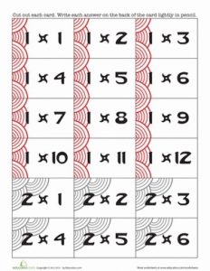 4th Grade Math Multiplication Flash Cards