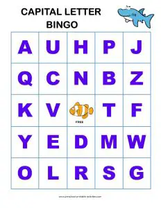 Alphabet Bingo Cards for Kindergarten