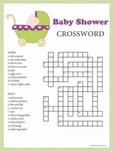Baby Shower Word Search Puzzle Free Printable