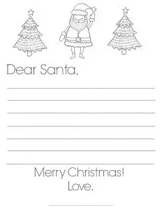 Black and White Santa Letter Template