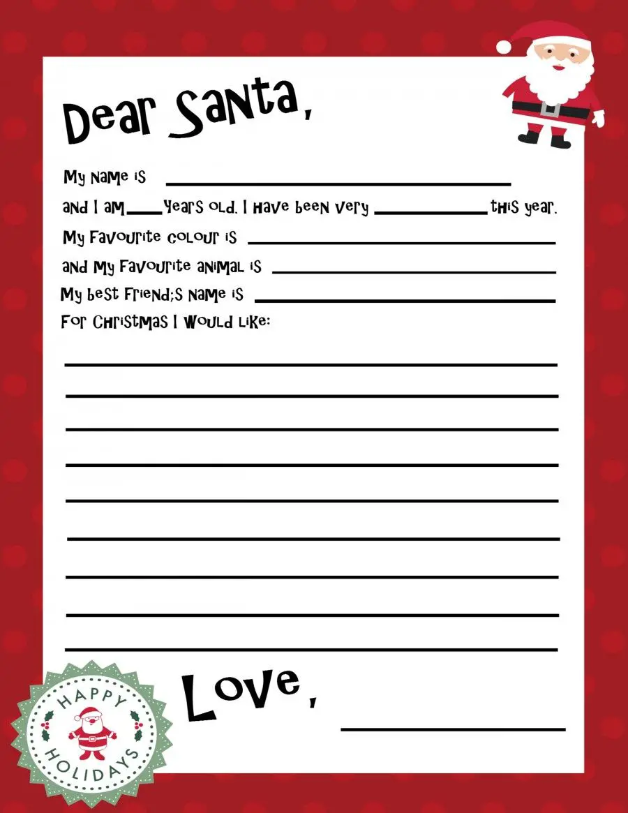 23 Festive Santa Letter Templates - Kitty Baby Love For Santa Letter Template Word