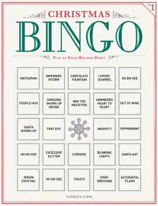 Christmas Bingo Game Cards Printable