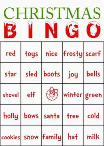 Christmas Bingo Template