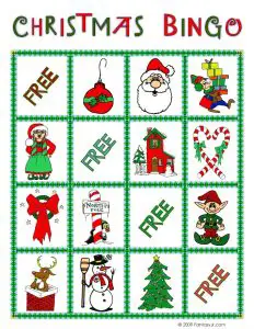 Christmas Themed Bingo Cards
