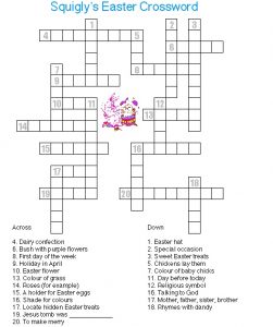 Easter Crossword Puzzle for Adults